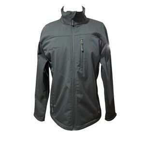 Free Tech Mens Softshell Jacket Small Carbon Gray Blue Fleece Lined TM44601Y